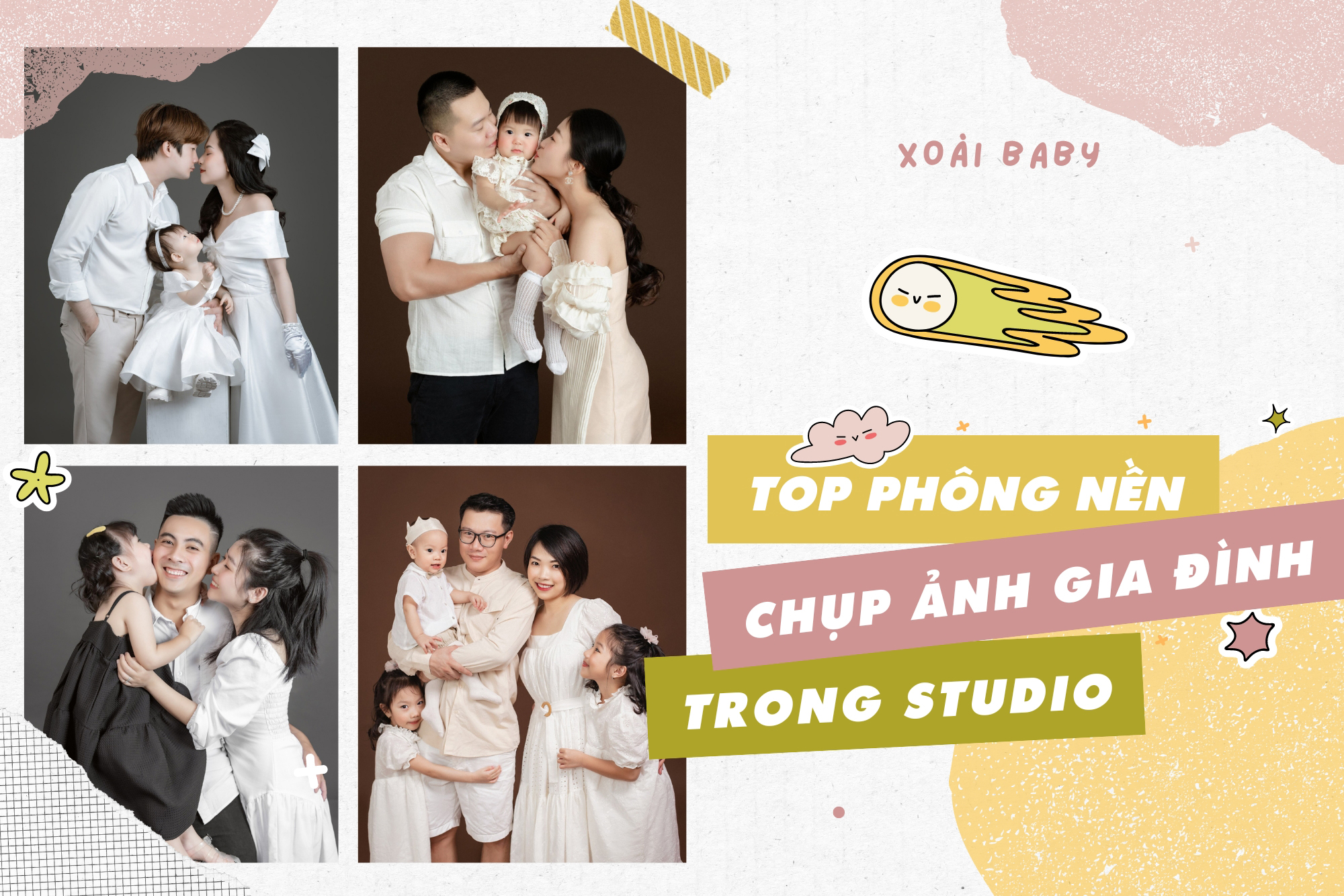 Top 9 phông nền chụp ảnh gia đình tại studio đẹp lung linh